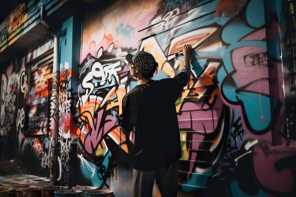 Cowok sedang membuat grafiti (123rf.com/erythropetrus)