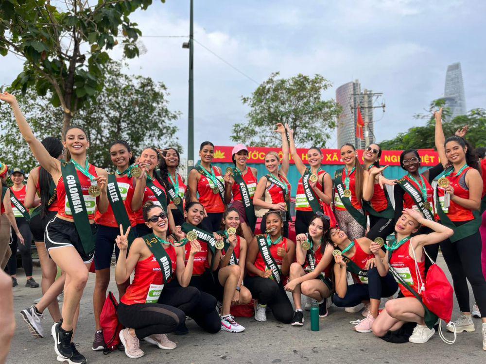 7 Potret Finalis Miss Earth 2023 di Ho Chi Minh International Marathon