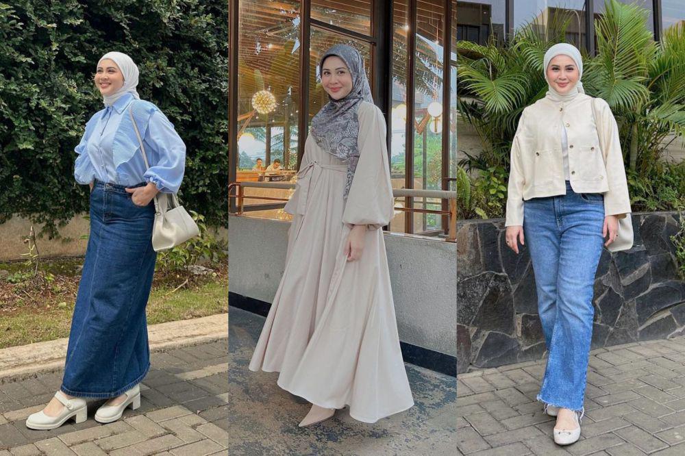 10 Ide OOTD Hijab buat Hangout ala Kesha Ratuliu, Anti Gagal!