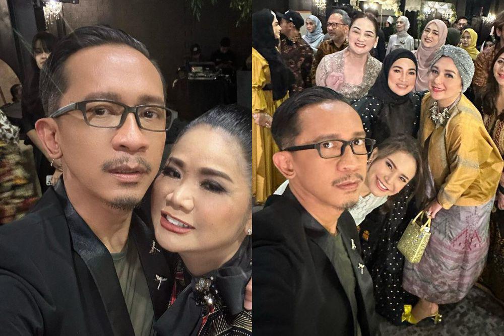 7 Potret Aming pada Resepsi Egy-Adiba, Silaturahmi Bareng Sahabat