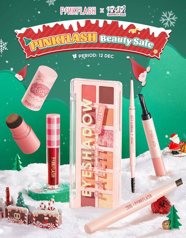 Promo skincare dan makeup 12.12. (shopee.co.id/pinkflashofficialshop)
