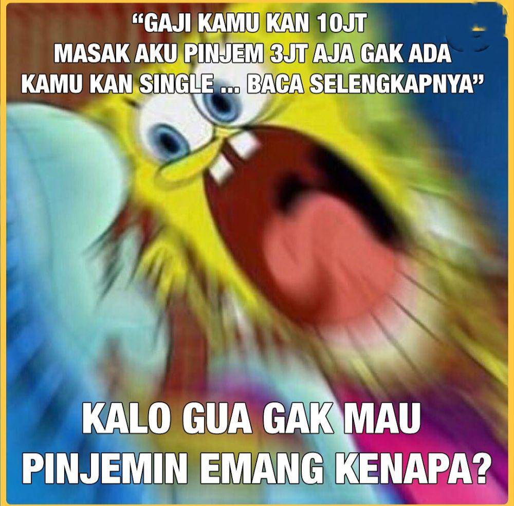 meme SpongeBob emosi (instagram.com/mrci.id)