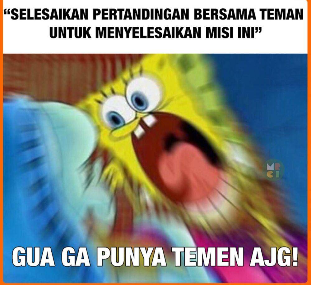 meme SpongeBob emosi (instagram.com/mrci.id)