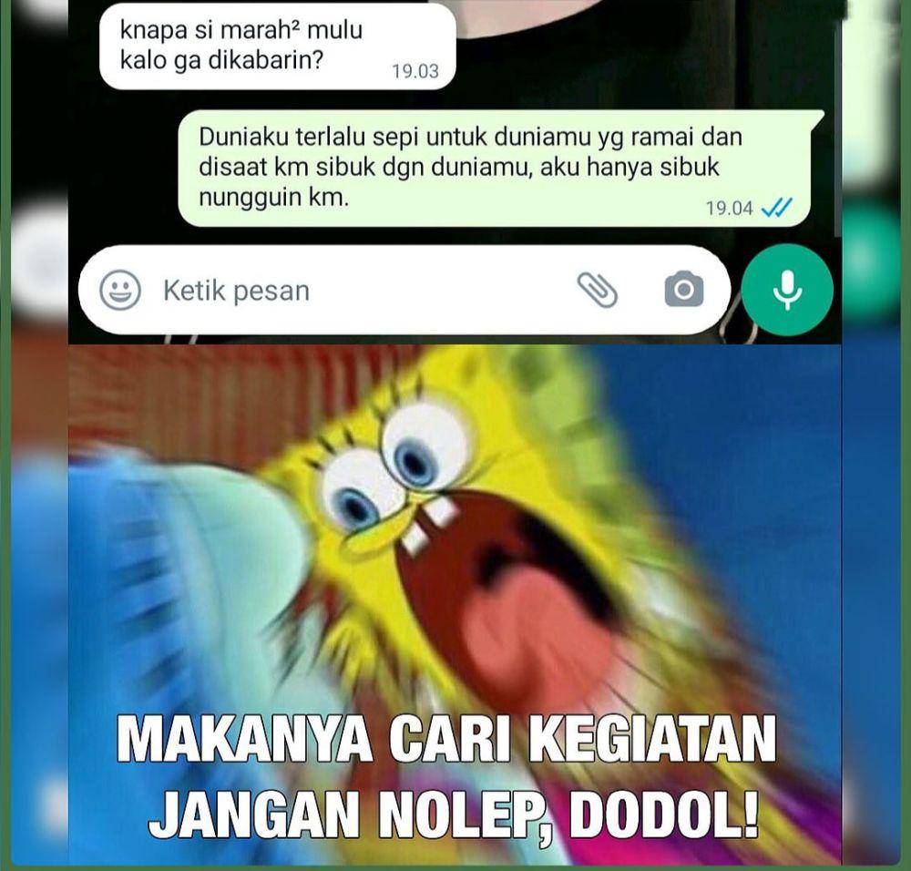 meme SpongeBob emosi (instagram.com/mrci.id)