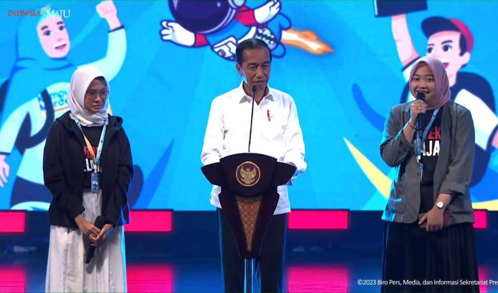 Presiden Jokowi dalam pembukaan Vokasifest dan Festival Kampus Merdeka ke-3 di Taman Ismail Marzuki, Jakarta (Youtube.com/Sekretariat Presiden)