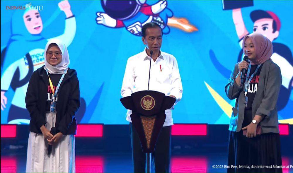 Presiden Jokowi dalam pembukaan Vokasifest dan Festival Kampus Merdeka ke-3 di Taman Ismail Marzuki, Jakarta (Youtube.com/Sekretariat Presiden)