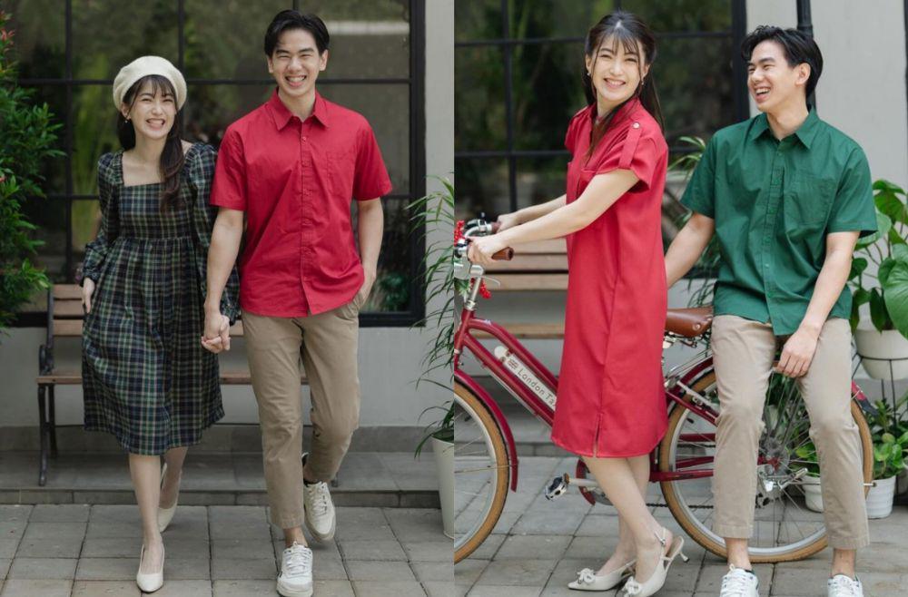 7 OOTD Natal ala Tere Lie dan Kenneth Santana, Couple Goals Abis!