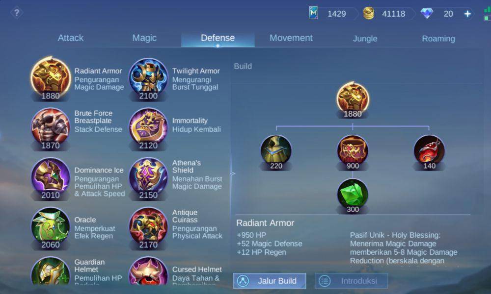 tampilan item Radiant Armor (dok. Moonton/Mobile Legends)