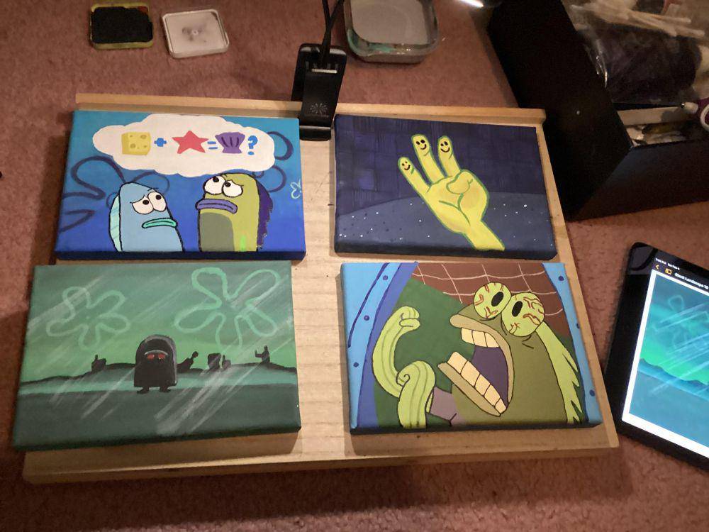 potret karya buatan tangan bertema SpongeBob (reddit.com/user/UncleDhraff)