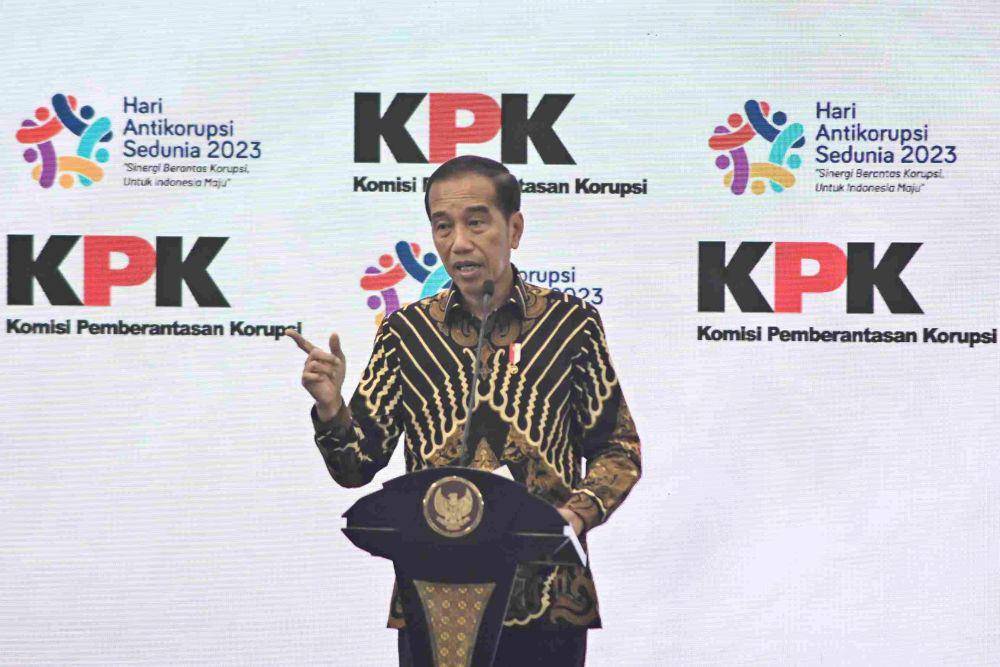 Peringatan Hari Antikorupsi Sedunia (Hakordia( 2023 pada 12 Desember 2023. (ANTARA FOTO/Sulthony Hasanuddin)