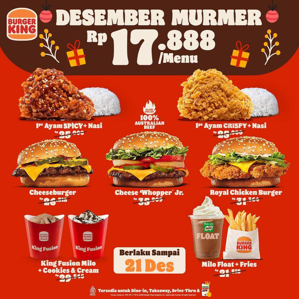 Promo 12.12 Burger King 2023 (instagram.com/burgerking.id)