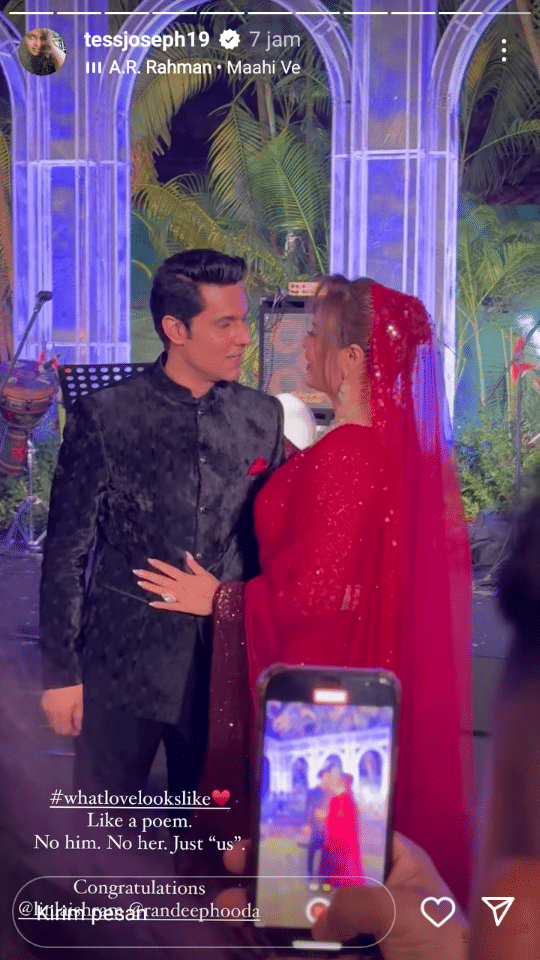 resepsi Randeep Hooda (instagram.com/tessjoseph19)