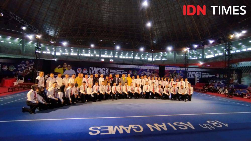 Ketua Umum PB WI Airlangga Hartanto saat hadir di IWAG 2023 (IDN Times/Doni Hermawan)