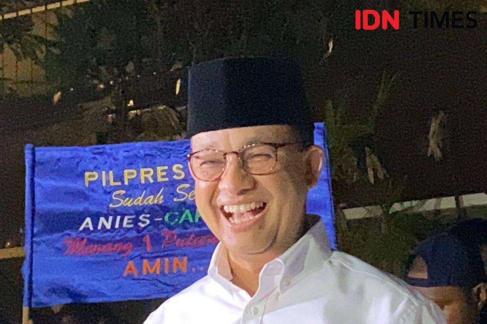 Anies Baswedan jelang debat perdana Capres 2024 pada Selasa (12/12/2023). (IDN Times/Amir Faisol)