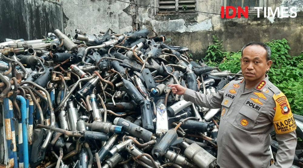 4.895 Knalpot Brong Disita Polrestabes Makassar Sepanjang 2023