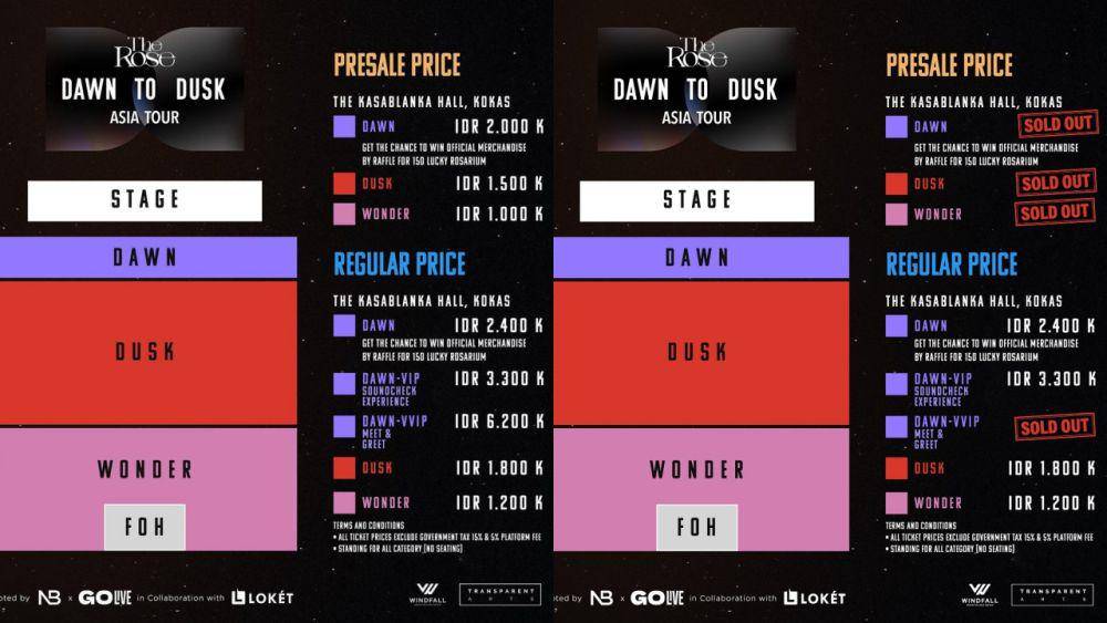 harga tiket DAWN TO DUSK TOUR di Jakarta (instagram.com/golive.indonesia)