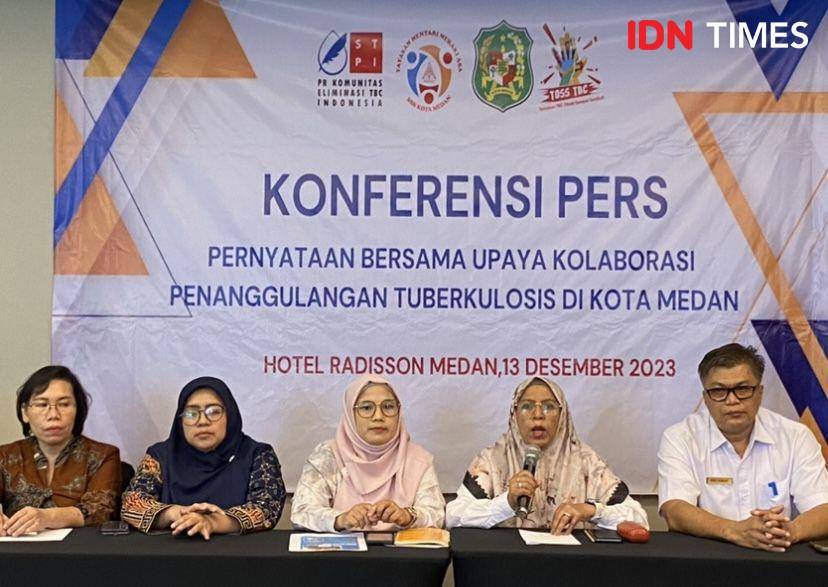 Konprensi pers pernytaaan bersama upaya kolaborasi penanggulangan TB di Medan (IDN Times/Indah Permata Sari)