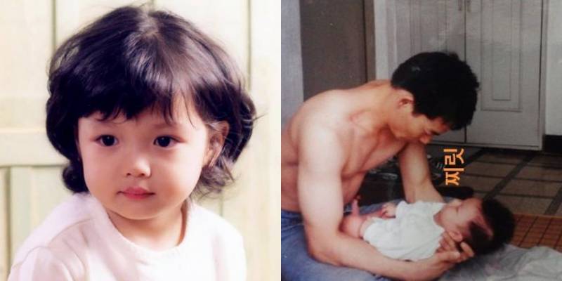 potret masa kecil Kim Yoo Jung dan Song Kang saat bayi bersama sang ayah (facebook.com/KimYouJungFancafe | facebook.com/KStarLive)