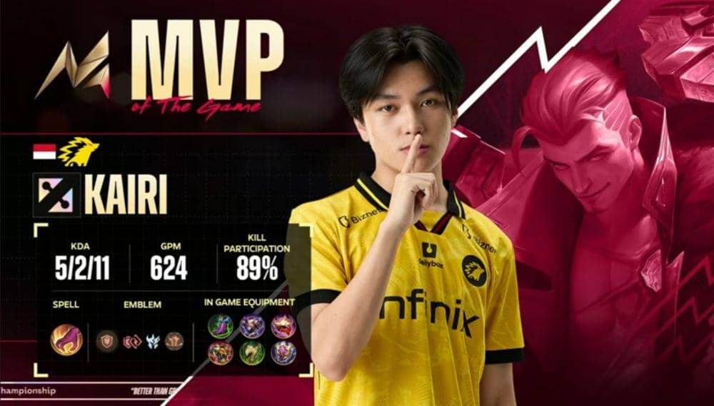 potret Kairi mendapatkan MVP (youtube.com/MPL Indonesia)