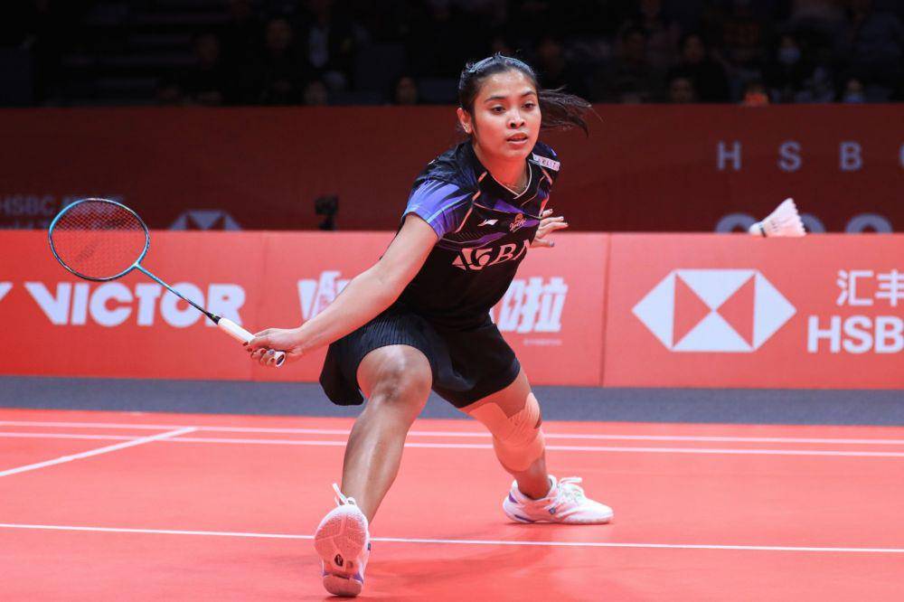 Gregoria Mariska Tunjung di putaran pertama babak penyisihan grup A BWF World Tour Finals 2023 (dok. PP PBSI)