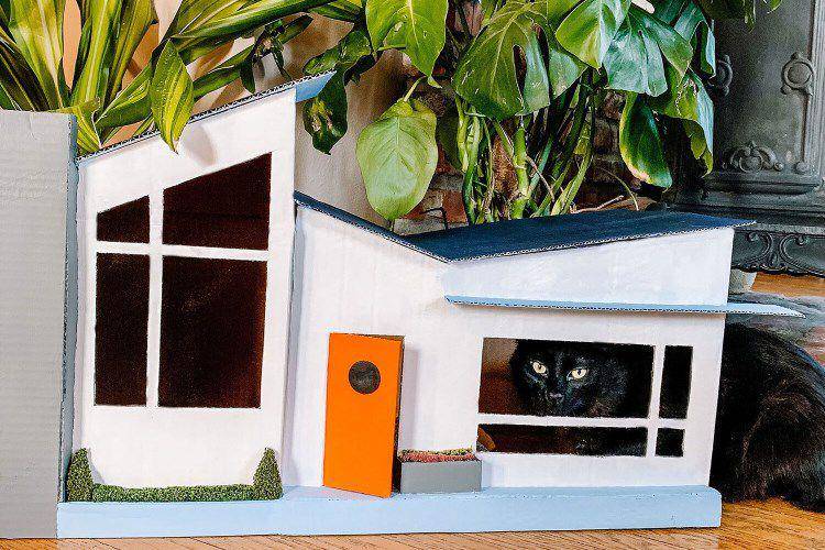 Rumah kucing gaya mid century (thegreenmadhouse.com)