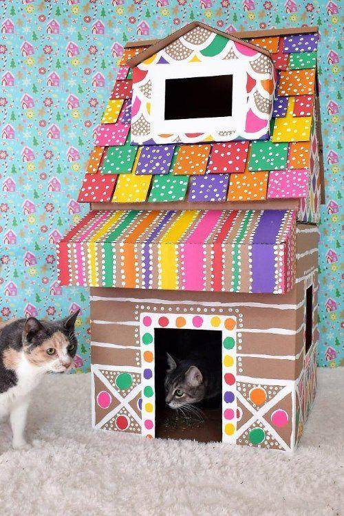 Rumah kardus warna-warni (dreamalittlebigger.com)