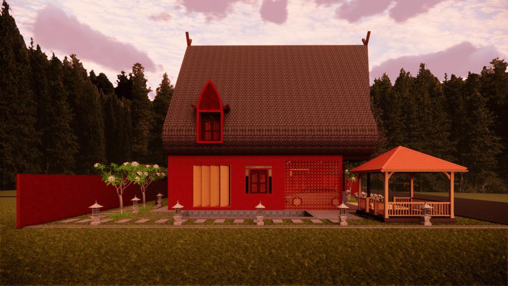 ilustrasi desain hunian terinspirasi dari rumah adat Sunda (dok.IDN Times/Alfikri Saga/bt)