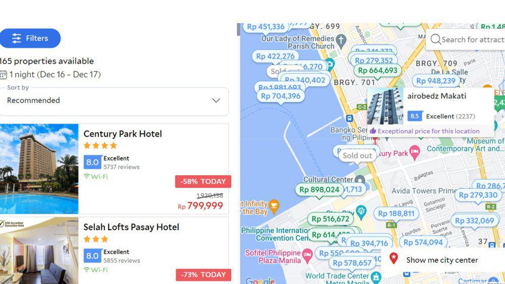 beberapa akomodasi rekomendasi sekitar venue. (Agoda.com)
