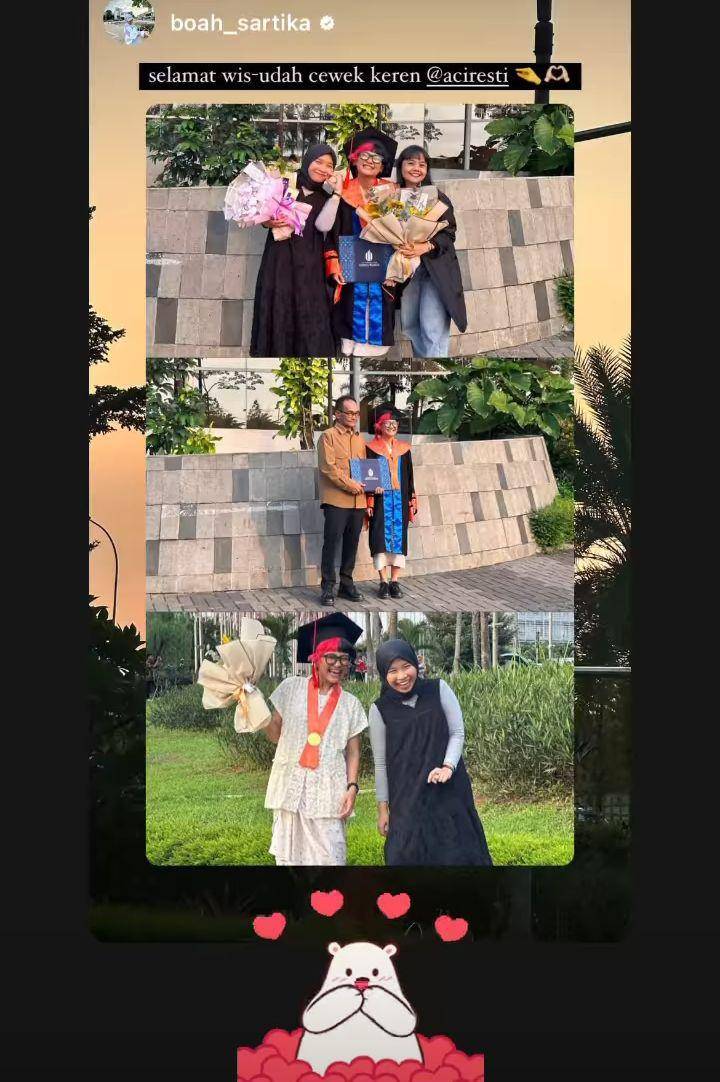 Aci resti wisuda (Instagram.com/boah_sartika)