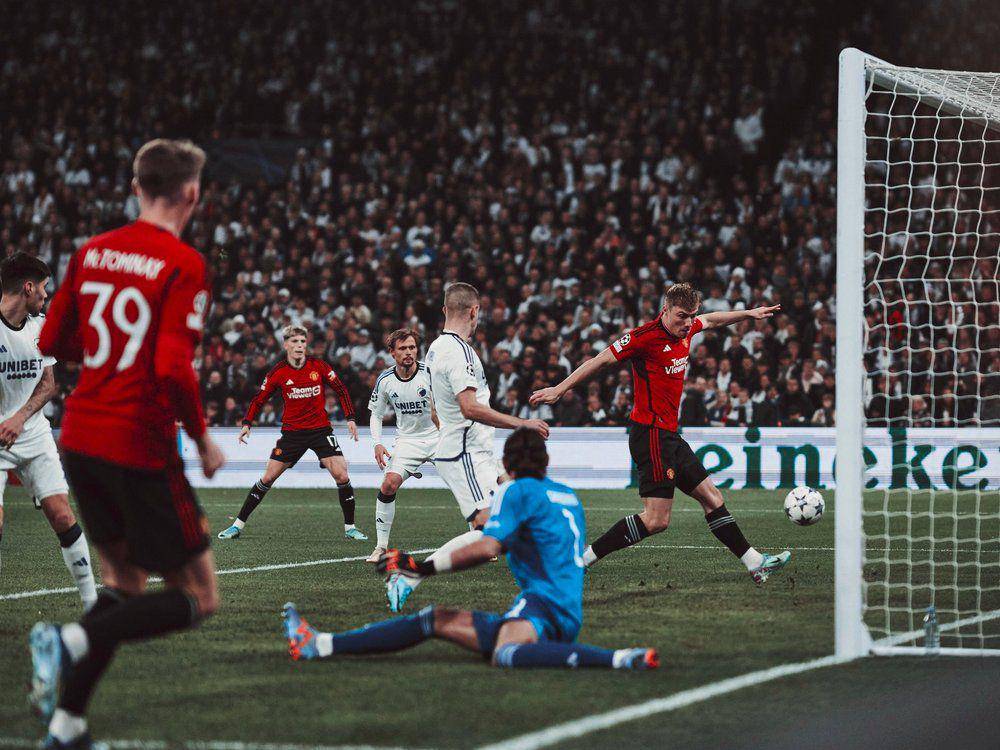 FC Copenhagen melawan Manchester United pada matchday keempat fase grup UCL 2023/2024. (twitter.com/ManUtd)
