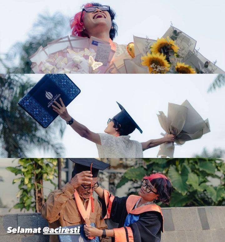 Aci Resti wisuda (Instagram.com/muludhidayat)
