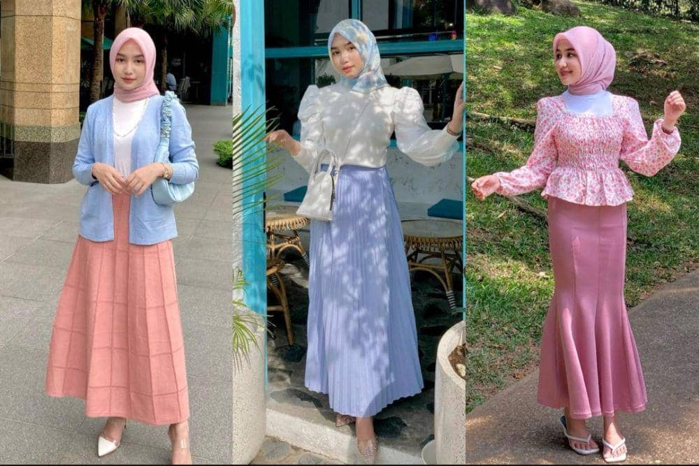 9 Ide Styling Rok ala Amira Thallya, Manis dan Menawan!