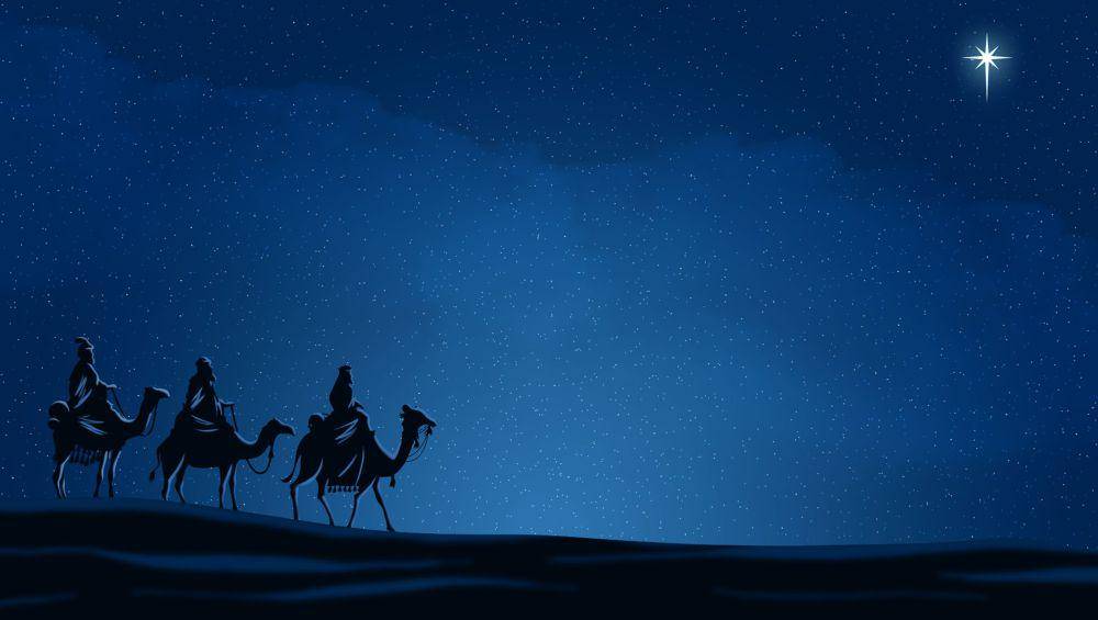 ilustrasi para Majus yang sedang mengikuti bintang yang akan membawa mereka ke tempat kelahiran Yesus di Bethlehem  (pixabay.com/Jeffjacobs1990)