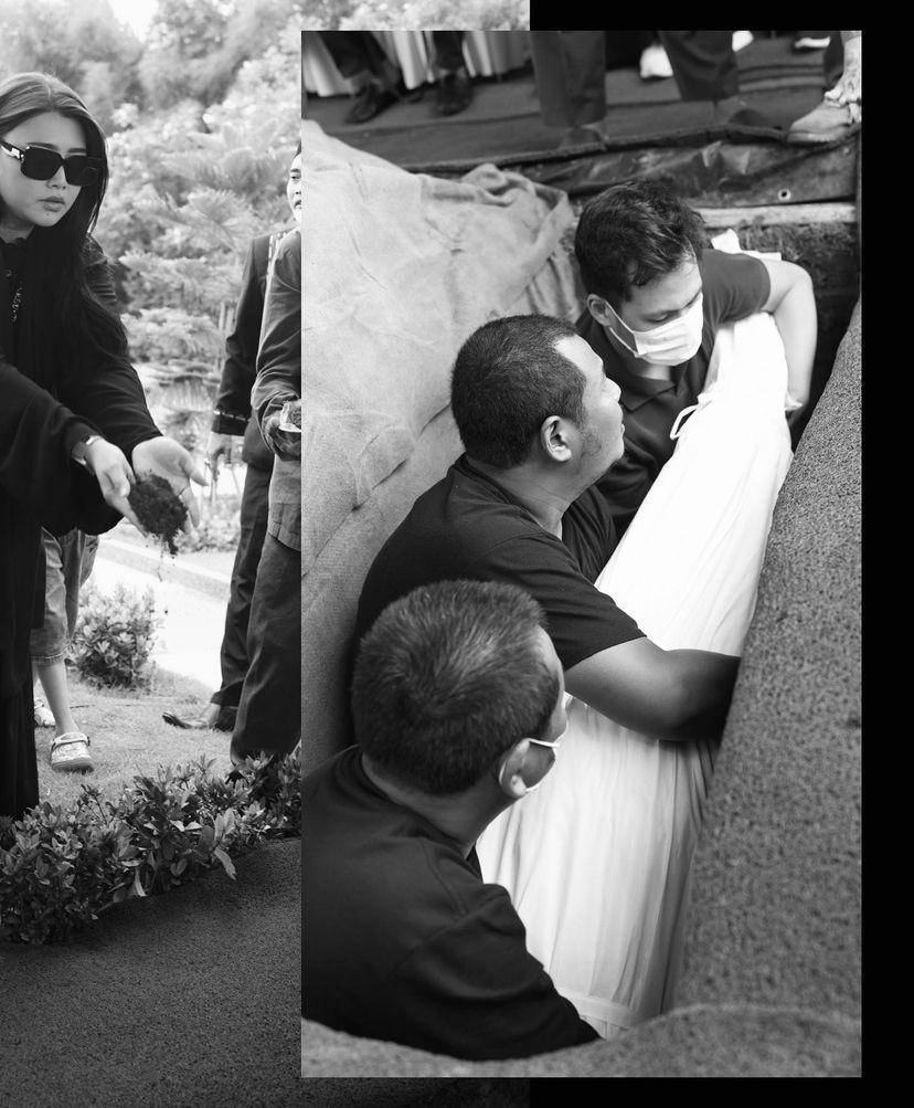potret Clarissa Putri hadiri pemakaman ayah Dipha yang baru meninggal dunia (Instagram.com/clarissaputri_)