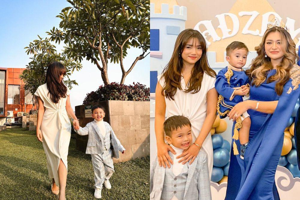 7 Gaya Fuji dan Gala Sky di Ultah Adzam, Kece Pakai Dress dan Jas