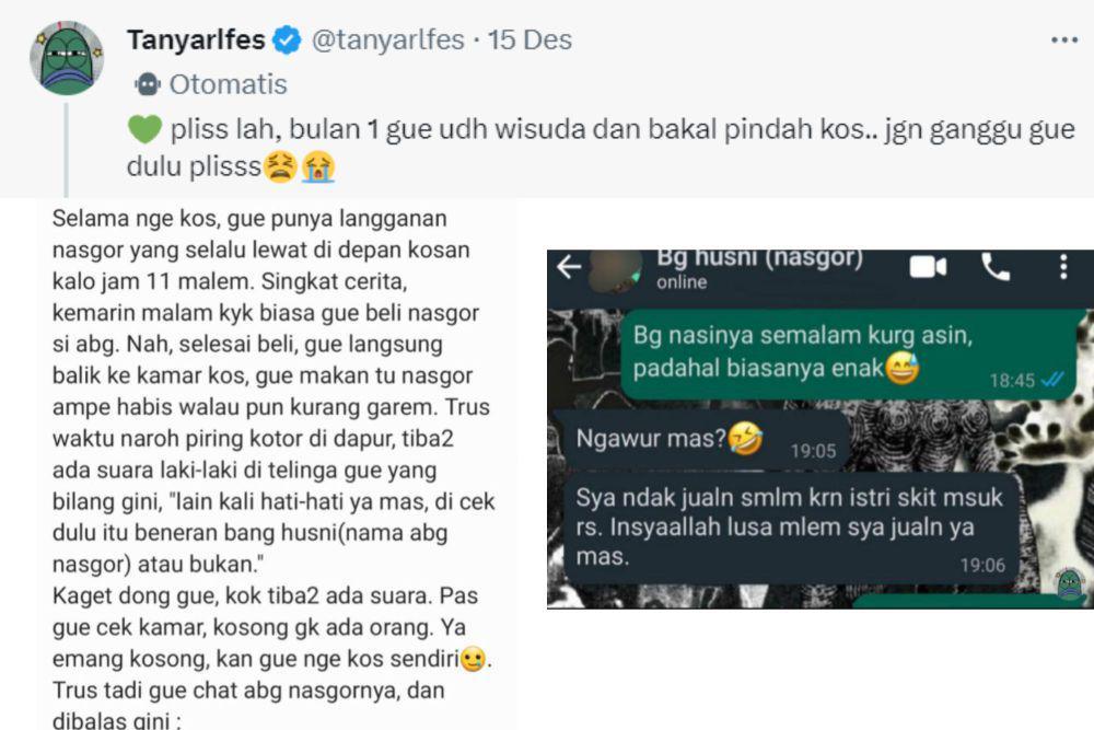 8 Tweet Kocak Respons Anak Kos Ngaku Ketemu Hantu Jualan Nasi Goreng