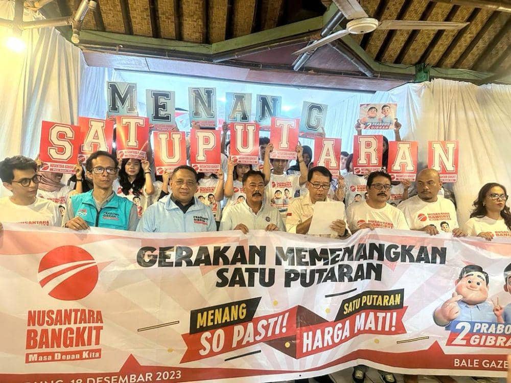 Nusantara Bangkit Optimistis Prabowo-Gibran Menang Satu Putaran