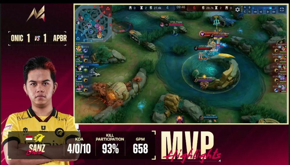 potret Sanz mendapatkan MVP (youtube.com/MPL Indonesia)