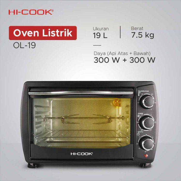 Hi-Cook Oven Listrik Low Watt Serba Guna Tipe – OL-19 (tokopedia.com/Hi-Cook Official)