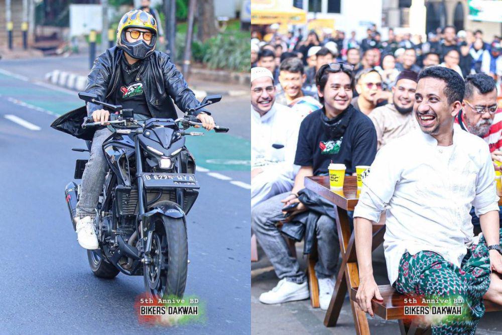 7 Potret Arbani Yasiz Ikut Kajian dan Motoran bareng Bikers Dakwah!