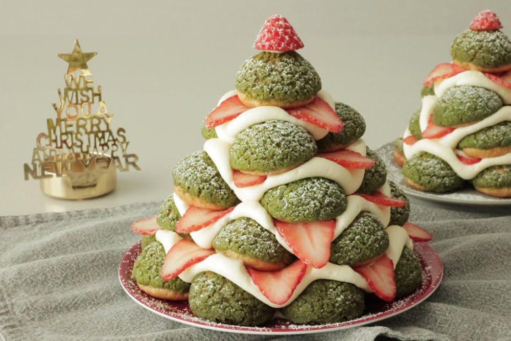 Resep Cream Puff Christmas Tree, Kreasi Kue Natal Kekinian