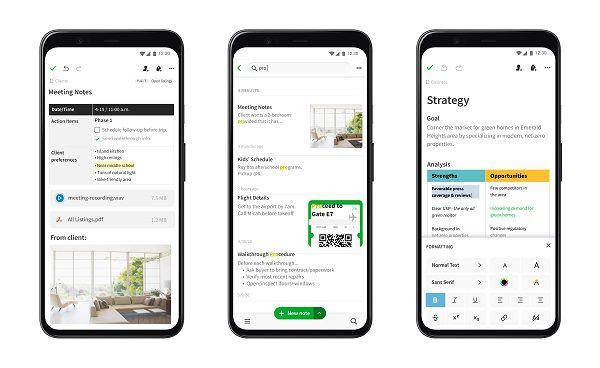 aplikasi Evernote yang terpasang pada handphone (help.evernote.com)