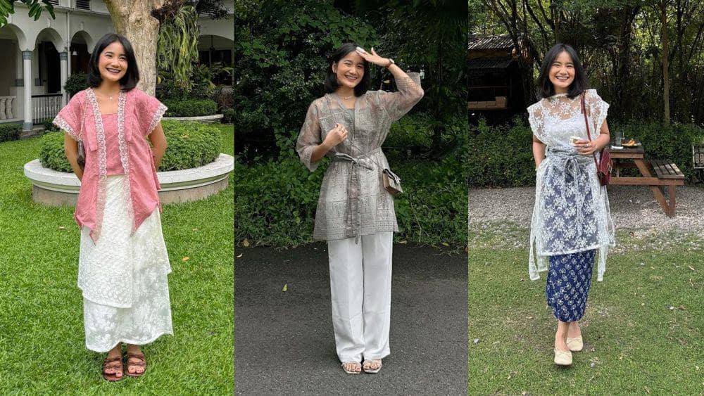 10 OOTD Natal ala Jesica Ceren dengan Kebaya Modern