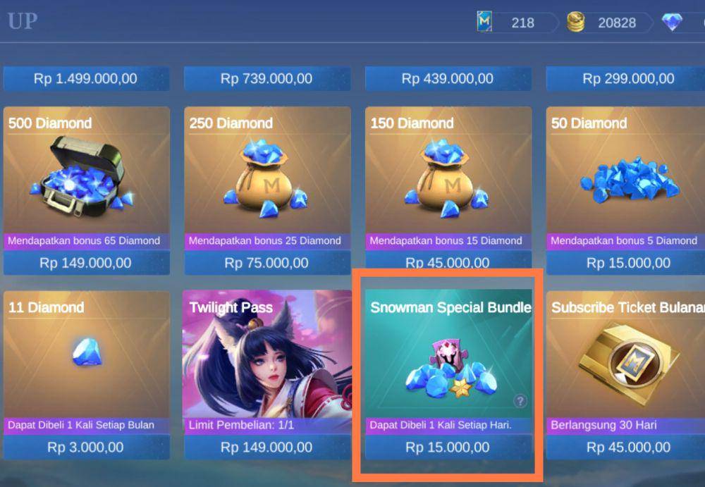 potret event Snowman Spesial Bundle (dok. Moonton/Mobile Legends)