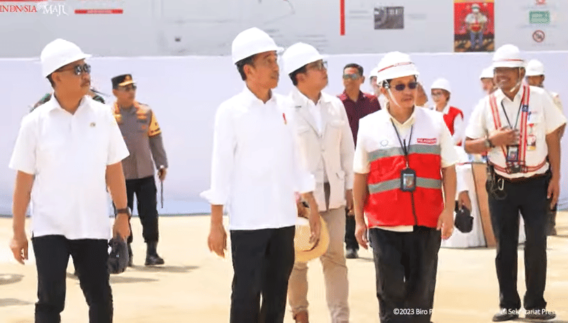 Hotel Nusantara dibangun dibangun oleh PT Agung Sedayu Group di Ibukota Nusantara Kalimantan Timur, Rabu (20/12/2023). Foto Youtube Sekretariat Presiden