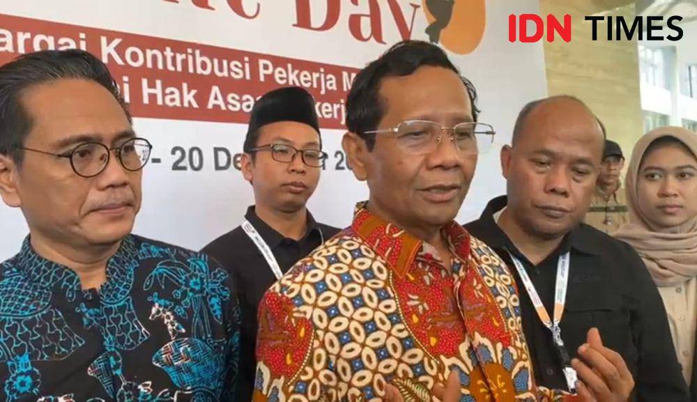 Cawapres nomor urut tiga, Mahfud MD saat ditemui usai mengikuti kegiatan Hari Migran Sedunia disalah satu hotel di Kota Depok. (IDNTimes/Dicky)