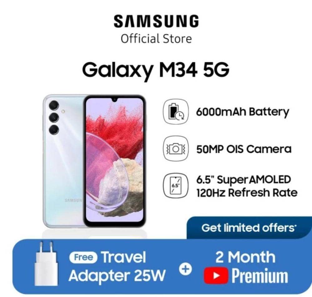 Samsung Galaxy M34 5G (tokopedia.com/Samsung Official Store)