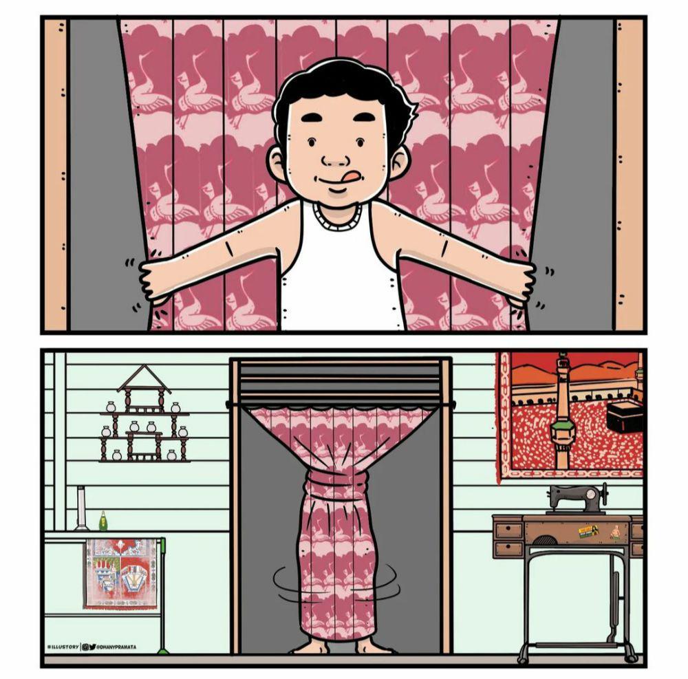 ilustrasi momen masa kecil (instagram.com/dhanypramata)