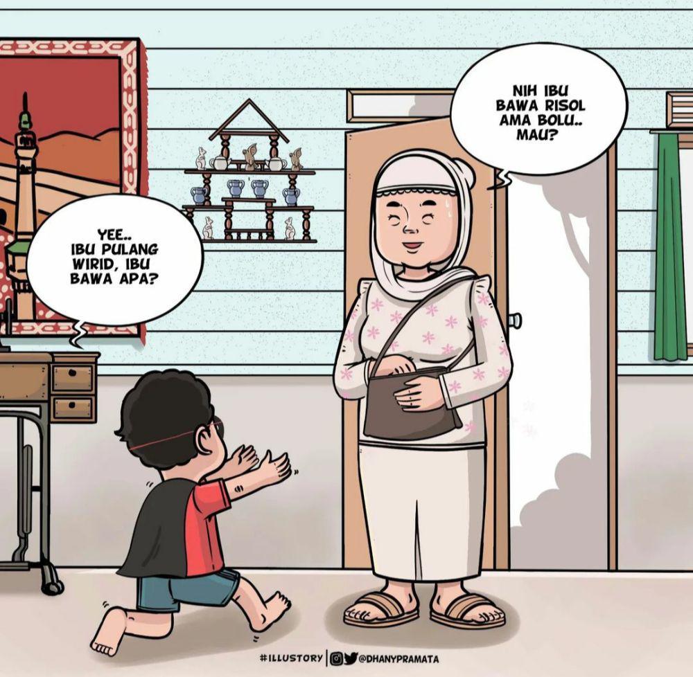 ilustrasi momen masa kecil (instagram.com/dhanypramata)
