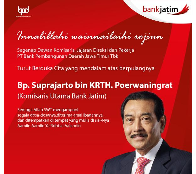 Profil Suprajarto, Bankir Kawakan Mantan Dirut BRI